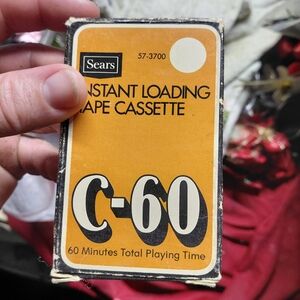 Sears C-60 Instant Loading Tape Cassette - Orange/Black
